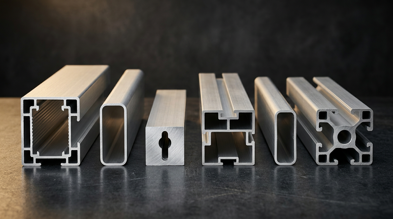 Detailed satin aluminium extrusion profiles